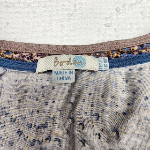 Boden Patterned Scoop Neck Modal/Cotton Blend Sun Dress Size 10P - Picture 5 of 9